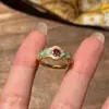 Anillo con patrón de esmalte de método antiguo para mujer, estilo de corte, nuevo, nuevo diseño de estilo chino, sensación de temperamento, anillo de alta calidad todo partido