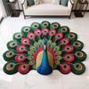 Alfombra de Piso de Pavo Real con Visión Tridimensional Alfombra de Terciopelo de Cristal con Forma Especial Manta de Cama para Dormitorio Armario Sala de Estar Alfombra de Piso de Alta Gama