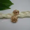 Accesorios de joyería DIY, cuentas esféricas huecas de color chapado en cobre puro para colgar, pulsera con cuentas, accesorios antiguos para la cabeza.