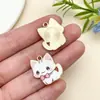 Aleación de Zinc Esmalte Pajarita Gato Colgante Dibujo Animado Gatito Encanto Pulsera DIY Llavero Accesorio