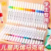 Canetas Marcadoras Acrílicas para Alunos do Ensino Fundamental, Canetas de Aquarela Transparentes e Empilháveis para Crianças, Canetas Acrílicas Laváveis, Canetas Coloridas, Canetas Coloridas