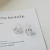 Pendientes Morados de Trébol de Cuatro Hojas para Mujer con Circonita Pendientes de Estrella de Cinco Puntas con Circonita de Colores Fábrica de Pendientes de Moda Coreana Europea