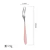 Garfo de fruta de aço inoxidável 304 garfo criativo para bolo da lua garfo de duas pontas doméstico garfo de sobremesa para bolo de restaurante fabricantes de origem