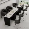 Juego de mesa y silla para manicura estilo crema, oferta especial, económico individual/doble persona lujo ligero multifuncional mármol estilo chino mesa de manicura