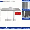 Mesa de Jantar e Conjunto de Cadeiras Estilo Industrial Moderno para Cafés e Lojas de Chá, Mesa de Aço Inoxidável com Cadeiras Acrílicas Transparentes Dobráveis