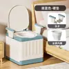 Inodoro Móvil para Ancianos, Mujeres Embarazadas, Silla Plegable Portátil para Adultos, Escupidera Doméstica de Plástico para Interiores