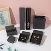 Atacado de fábrica caixa de joias preta com tampa e base para presentes brincos pulseiras anéis colares caixas de embalagem para joias