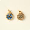 Accesorios de oro antiguo, pulsera con etiqueta de esmalte azul quemado, colgante de oro, accesorios de pulsera caseros de bricolaje, accesorios