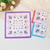 Pañuelo de Algodón Puro para Mujer de 28 cm, Pañuelo Estampado de Algodón Grueso Clásico Antiguo, Pañuelo Absorbente de Algodón para Secar el Sudor, Pañuelo Cuadrado