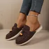 Comércio Exterior Tamanho Grande Chinelos Europeus e Americanos Primavera Bico Aberto Meio Chinelo para Usar Fora Calce Fácil Mula Sapatos Preguiçosos Meio Chinelo Casual para Mulheres