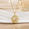 Collar giratorio de acero y titanio con cuerda para mujer, joyería transfronteriza del sudeste asiático, accesorios de moda para collares de nicho que combinan con todo.