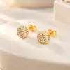 Brincos de zircônia cúbica branca com cravação de pedras, estilo explosão de desejos transfronteiriços, brincos de diamante femininos, joia de orelha versátil e elegante