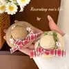 Grampo de Cabelo Chapéu de Palha com Laço Fofo, Presilha Estilo Doce e Menina para Franja, Acessório de Cabelo de Alto Valor para Férias