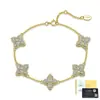 Pulsera de trébol de cuatro hojas de plata de ley S925 con moissanita, sensación de lujo ligero y alta gama, estilo Ins, unisex, versátil, hip-hop