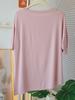 Camiseta Modal Macia Irregular de Manga Curta Feminina Verão Fina Solta Fenda Inclinada Top Roupas de Yoga Dança