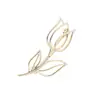 Broche de Rosa Hueco Brillante Color Dorado Simple y Elegante, Pin Anti-Exposición para Abrigo, Accesorio para Cárdigan para Mujer