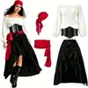 Vestido largo con volantes, estilo comercio exterior, Halloween, artístico, corto delante y largo detrás. Vestido medieval estilo pirata para moldear la cintura