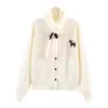 Comércio Exterior Transfronteiriço Moda Nova Outono e Inverno Cachecol Simples Versátil Jaqueta Cardigan de Tricô Solto