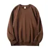 Sudadera de cuello redondo de felpa de algodón de alta gama y peso pesado de 520 g para hombre, marca de moda americana, corte holgado, chaqueta casual de color liso
