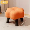 Taburete Bajo para Sala de Estar, Taburete Pequeño con Cojín Suave, Taburete para Mesa de Café, Taburete para Sofá, Taburete Pequeño para Cambiar Zapatos, Taburete Creativo con Forma de Flor, Banco Pequeño