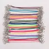Pulseira de Corda de Cera Colorida Coreana de 15cm com Fecho Lagosta de Duas Pontas, Acessório Curto DIY para Bolsas e Pingentes