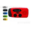 Radio de prevención de desastres de emergencia, linterna portátil recargable alimentada por energía solar para exteriores, radio multibanda de manivela