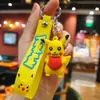 Llavero de peluche lindo de Pikachu de caucho suave de PVC, colgante para llave de coche, elfo mascota, accesorio para coche
