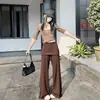 Pantalones Acampanados de Maternidad para Mujer Primavera 2026 Estilo Nuevo Cómodos Cubre Glúteos Pantalones con Caída Microelásticos Ocultan Imperfecciones Cintura Media Adelgazantes Pantalones de Maternidad