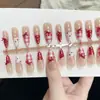 Saia de Renda com Poá, Olho de Gato, Laço em Forma de Coração, Versátil, Simples, Arte para Unhas Olho de Gato Preto e Vermelho, Método de Duas Cores