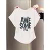 Camiseta de Manga Corta Estilo Nuevo 2026 con Mangas Volantes Pequeñas, Hombro Normal, Algodón Puro, Cintura Ajustada, Corte Ajustado, Adelgazante, Top Gris para Mujer, Estilo Coreano, Verano