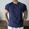 Ropa Deportiva al Aire Libre de Algodón de Manga Corta Holgada Absorbente de Sudor para Hombre Ropa de Entrenamiento Fitness Montañismo Senderismo Running Camiseta