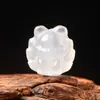Gelatina Natural de Lichi Ágata Blanca Bolsa de la Suerte Colgante de Pata de Gato Pulsera de Ágata Blanca Hecha a Mano DIY Accesorios de Joyería de Gota Pequeña