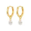 Brincos pendentes coloridos em forma de gota d'água com zircônia, brincos pendentes multicoloridos de luxo leve europeus e americanos, brincos versáteis e de alta qualidade