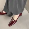 Zapatos Mary Jane súper elegantes de piel de oveja para ir al trabajo, colección otoño 2026, tacón medio grueso, puntera cuadrada versátil, zapatos de mujer de cuero genuino color nude