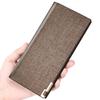 Billetera Larga para Hombre Venta al por Mayor de Comercio Electrónico Transfronterizo Billetera Coreana Color en Contraste Billetera para Traje Multitarjeta Clip Dorado
