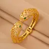 Pulseira de Aço Inoxidável com Cabeça de Leopardo Vazada e Cravejada de Diamantes com Design Único, Pulseira de Presente Fashion Transfronteiriça da Amazon para Amigos