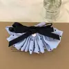 Pinza de Plátano con Lazo de Lunares Estilo Universitario Retro Pinza para el Cabello Vertical de Tela a Cuadros para Niña Accesorio para el Cabello Half-Up Updo