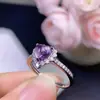 Anillo de Amatista Pura Natural para Mujer, Color Súper Fresco, Piedra Suelta Hidratante Tamaño: 6*6mm Alto Rendimiento S925 Puro