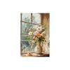 Pintura a Óleo Nórdica Vintage Pastoral Menina das Flores Borboleta Moderna Decoração de Casa Sala de Estar Quarto Núcleo de Pintura Pintura para Pendurar