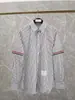 22 anos primavera e verão TB Oxford manga longa carcela fita dupla braçadeira camisa branca camisa de manga curta