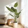 Planta de plátano de viajero artificial transfronteriza para decoración interior del hogar, planta de plátano de viajero artificial en maceta personalizable y desmontable