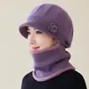 Gorro de Punto Cálido de Otoño e Invierno para Personas de Mediana Edad y Mayores, Gorro de Lana de Una Pieza con Visera de Pato para Viajes al Aire Libre, Protección para los Oídos, Protección para el Cuello, Gorro Cortavientos