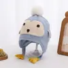 Gorro de bebé con diseño de nariz de oso, gorro tejido lindo de invierno para niños y niñas, gorro cálido para bebés y niños pequeños