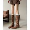 Primer encuentro: Botas Altas de Mujer Petite para Aumentar la Altura, Nueva Colección Otoño 2026, Botas de Montar Cuadradas Adelgazantes, Botas Versátiles de Caña Recta