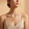 Colgante Mini Bola de Cristal Blanco Natural, Morado y Amarillo Collar Sencillo de Verano Dopamina Estudiante Accesorio
