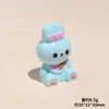Conejo de Dibujos Animados en 3D con Lazo Muñeca de Resina DIY Decoración para Coche Escritorio Adornos Accesorios para Llavero Material
