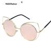 Óculos de Sol Jamie 3260 Fashionable Vazados Estilo Cat-Eye, Estilosos e Versáteis, Armação Completa Estilo Metal Europeu e Americano Óculos de Exportação