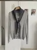 KEKEZOON cárdigan de punto liso de manga larga con cuello en V para mujer, suéter estilo coreano, abrigo de otoño con bufanda de seda a cuadros 8539