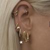 Estilo Frío Ins Calidad Perceptiva para viajero Geométrico Brillante Simple Cuadrado Aretes de Celebridad de Internet Aretes Franceses para Mujeres
