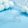 Corrente clavicular requintada e versátil, corrente versátil, colar de lantejoulas cintilantes para mulheres, design simples e de nicho, luxo leve e sensação de alta qualidade